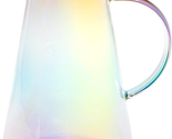 Iridescent Glass Pitcher with Gold Lid, Rainbow Finish on Temperature Sa... - $41.78