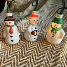 3x Vintage Old World Christmas Glass Light Covers Snowmen Frosty the Snowman - $19.79
