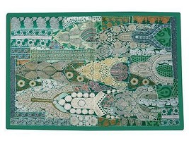 Ancienne tapisserie patchwork bohème brodée au mur fait main 60&quot;L LT42 - £52.81 GBP