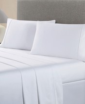 Lanwood Home Easy Care Percale Sheet Set, 4 Pieces Size 90 X 102 Color White - £106.11 GBP