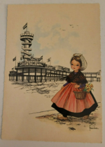 Little Dutch Girl, Amusement Pier, Artwork By Frankie, Vintage Postcard - £4.64 GBP