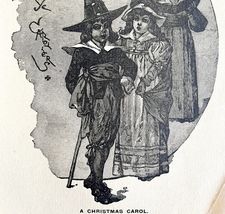 A Christmas Carol 1892 Victorian Art Woodcut Printing Ephemera DWY10B - $12.90