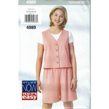 Butterick See and Sew Sewing Pattern 4989 Top Shorts Misses Size 18-22 - £7.14 GBP