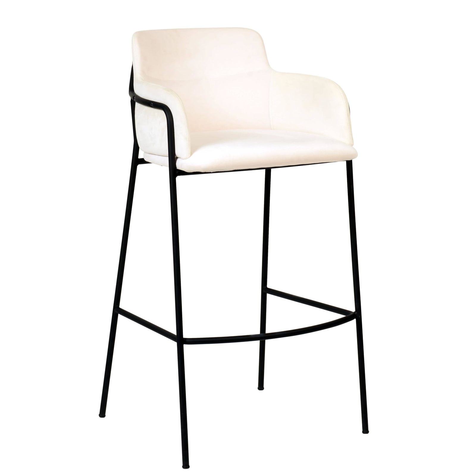 LeisureMod 40&quot; Velvet Bar Stool  Upholstered Pub Chair with Armrest and... - $442.29 CAD