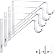 4 Packs of White Heavy Duty Closet Shelf and Rod Bracket - £29.06 GBP