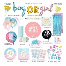 Gender Reveal Decorations Set Boy or Girl 170 Pieces Kit - $18.69