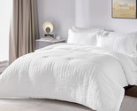 Full Bed In A Bag White Seersucker Comforter Set With Sheets 7-Pieces Al... - $111.99