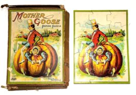 Antique 1890&#39;s Mother Goose Picture Puzzle Parker Brothers Salem Mass In... - £39.14 GBP