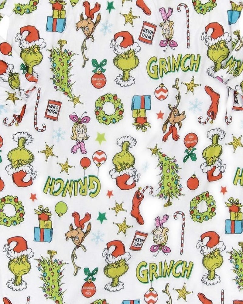 Dr. Seuss The Grinch Girl's Flannel Christmas Character Print Nightgown ...