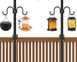 String Light Poles,Metal Poles with Hook for Hanging Outdoor String Ligh... - £51.27 GBP