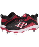Adidas Men&#39;s Icon 6 Bounce Metal Baseball Cleats FV9348 Red Black Size 8... - £67.72 GBP