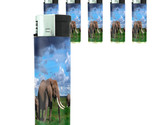 Butane Electronic Lighter Set of 5 Elephant Design-002 Custom Nature - £12.62 GBP