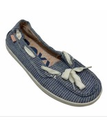 Roxy blue canvas striped deck shoes size 3 - £14.35 GBP
