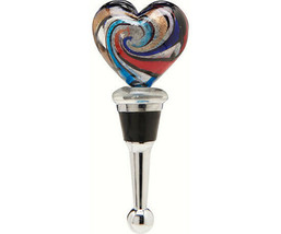 Heart Design Glass Wine Bottle Stopper - $222.27 MXN