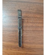vintage mid century 10 MM HiFi genuine brown leather watch strap gold bu... - €15,27 EUR