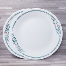 2-Corelle by Corning Rosemarie 10.25” Dinner Plates White Green Pink - £13.59 GBP