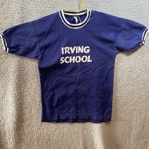 VTG 60s 70s Irving School Tulsa Oklahoma Blue Ringer Youth Medium - £14.10 GBP