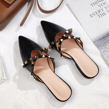 New faux leather women&#39;s pointed rivet flats for spring and summer fashion trend - £25.62 GBP