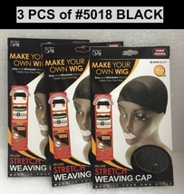 LOT OF 3 PACKS OF QFITT DELUXE STRETCH WEAVING CAP 5018 BLACK - $10.99