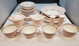 American Limoges Coral Pink China Set, 48 pcs. 4 Complete Setting, + Muc... - $197.99