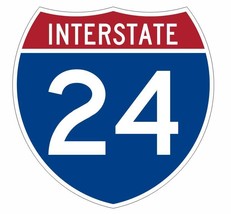 Interstate 24 Sticker Decal R895 Highway Sign  - $1.45+