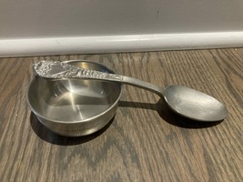 Vintage Set of His.mus Pewter Bowl and Spoon - £23.21 GBP
