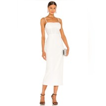 Bardot Roberta Midi Dress Ivory White Crepe Mesh Women&#39;s Size 8 M NWT Re... - $49.49