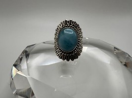 Genuine Southwestern Blue Larimar Sterling Silver Ring Size 6.25 - $59.40