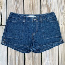 Abercrombie &amp; Fitch Denim Shorts Flap Pockets Dark Indigo Womens Size 0 Made USA - £11.20 GBP