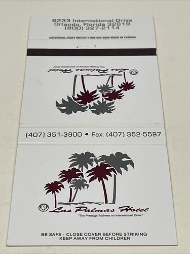 Matchbook Cover  Las Palmas Hotel   Orlando, Florida  Unstruck  gmg Item image 2