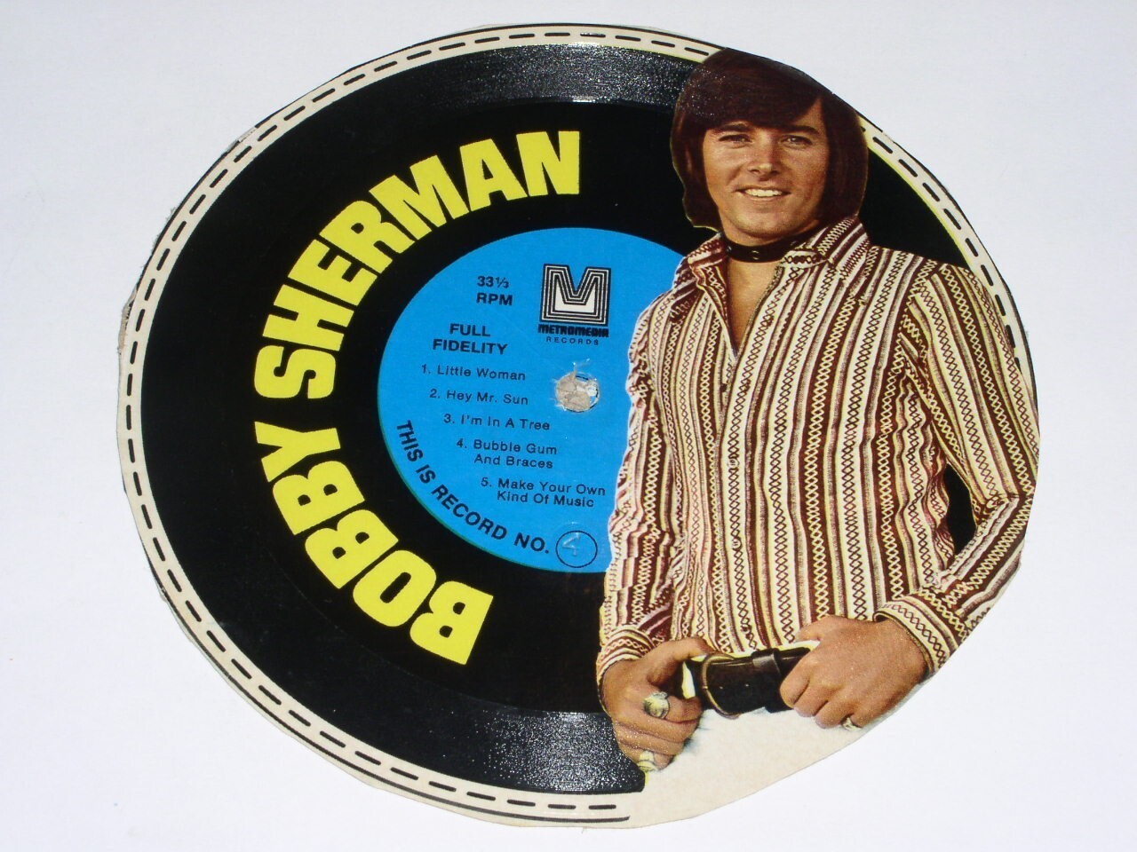 Bobby Sherman Cardboard Cereal Box Record Bubble Gum And Braces Vintage - $24.99