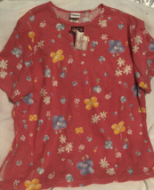 Vintage Bobbie Brooks Women’s Flower Top 20w With Tags Shirt Sh4 - $22.76