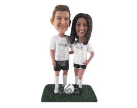 Custom Bobblehead Soccer Player Couple Posing For Pictures - Sports &amp; Hobbies So - £117.48 GBP
