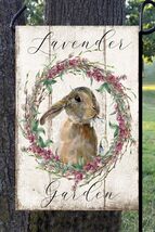 Lavender Garden Bunny Rabbit Summer Garden Flag - UV &amp; Fade Resistant Po... - $15.84