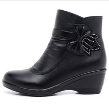 Winter Ankle Boots for Women Waterproof Wedges Platform Short Boots Zip Warm Plu - £40.23 GBP