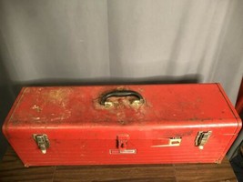 Vintage Red Craftsman Tool Box Carpenters Box  30&quot; Long Model 9 6516 Mad... - £71.05 GBP