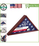 Rich Mahogany Military Burial Flag Case - 5x9.5&#39; Display with Hanging Ha... - $1,493.04 MXN