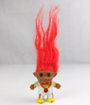 Vintage 1992 Ace Novelty Treasure Teenie Troll 2&quot; Mini Troll Doll Orange Hair - £5.33 GBP