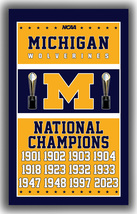 Michigan Wolverines Football National Champions Flag 90x150cm 3x5ft Best Banner - £11.95 GBP