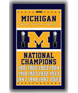 Michigan Wolverines Football National Champions Flag 90x150cm 3x5ft Best Banner - $14.95