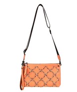 Montana West Crossbody Clutch Orange Sherbert Genuine Leather Crystals &amp;... - $38.01 CAD