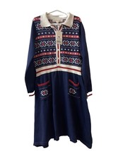 Hope and Henry Blue Knit Fair Isle Fit and Flare Dress Girls Size 10 Nwt - £12.66 GBP