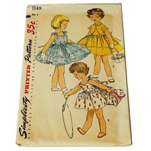 1955 Simplicity Pattern 1149 Girls One Piece Dress And Jacket Size 3 - $14.99