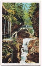 Watkins Glen New York Postcard Flying Stairway Rainbow Fal Curteich A-91749 1922 - £2.36 GBP