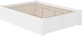 Afi Concord Platform Bed With Flat Panel Footboard And Twin Size Urban, White - £447.20 GBP