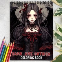 Dark Art Gothica Spiral-Bound Coloring Book for Adult, Easy and Stress Relief - £14.41 GBP