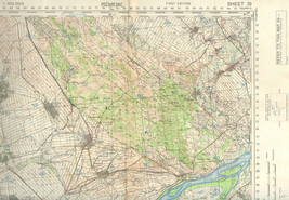 1943 Military Topographic Map Pozarevac Smederevo Braničevo Yugoslavia WWII - £68.19 GBP