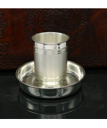 999 fine silver Water/milk tumbler and plate, silver vessel sv112 - $440.83 CAD