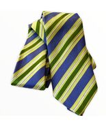 CM Masterpiece Men's Blue/Green Stripe Silk Tie - $173.16 MXN