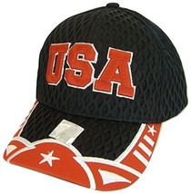 USA Men&#39;s Summer Mesh Adjustable Baseball Cap (Black) - £11.90 GBP